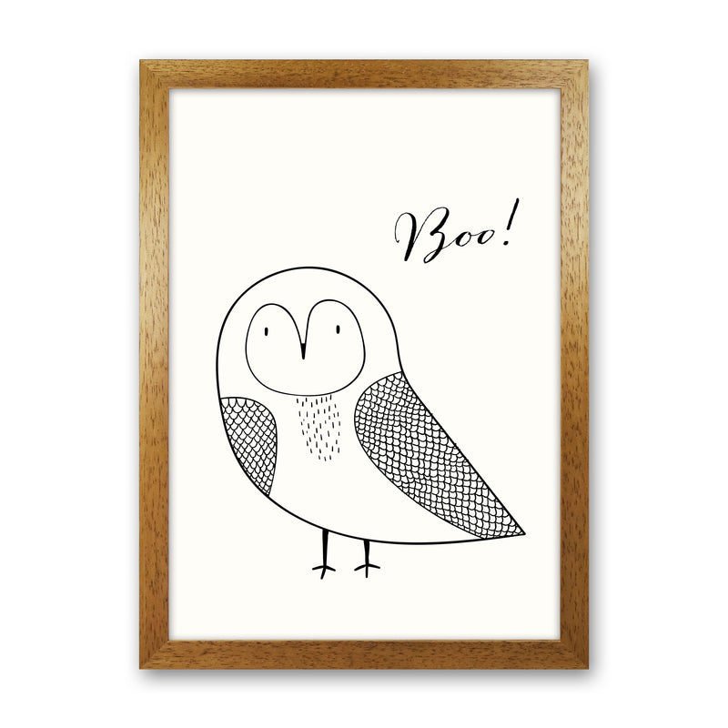 Boo Nursery Animal Art Print by Kubistika Oak Grain
