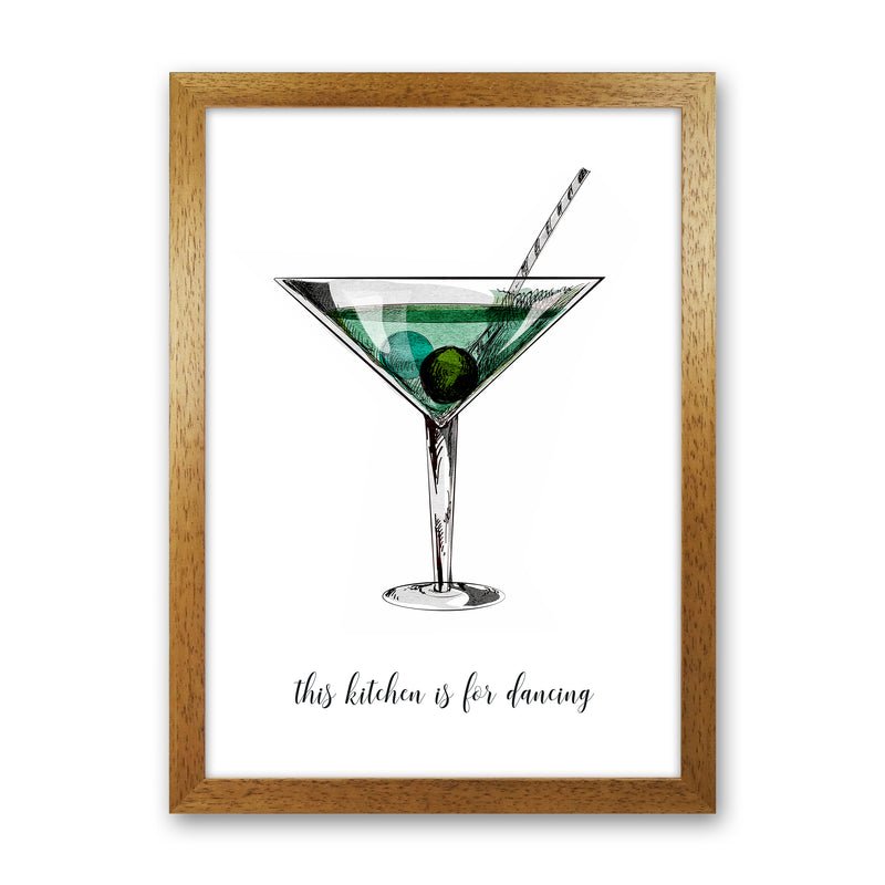 Kitchen Dancers Quote Contemporary Art Print by Kubistika Oak Grain