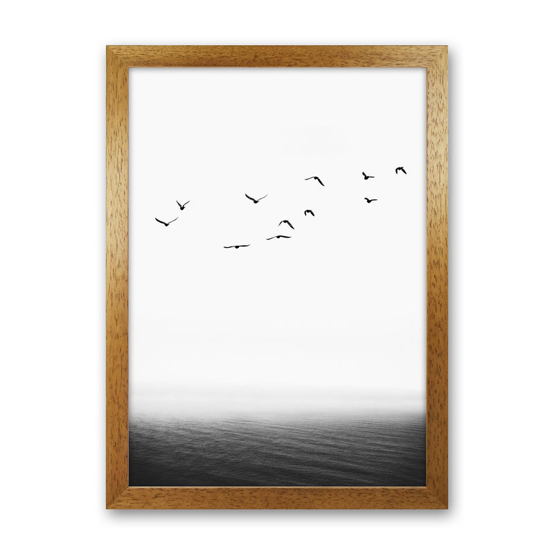 The Seaside Landscape Contemporary Art Print by Kubistika Oak Grain