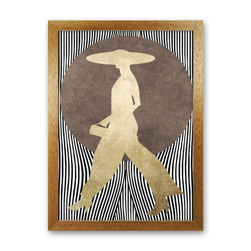 La Madame Noir Vintage Contemporary Art Print by Kubistika Oak Grain