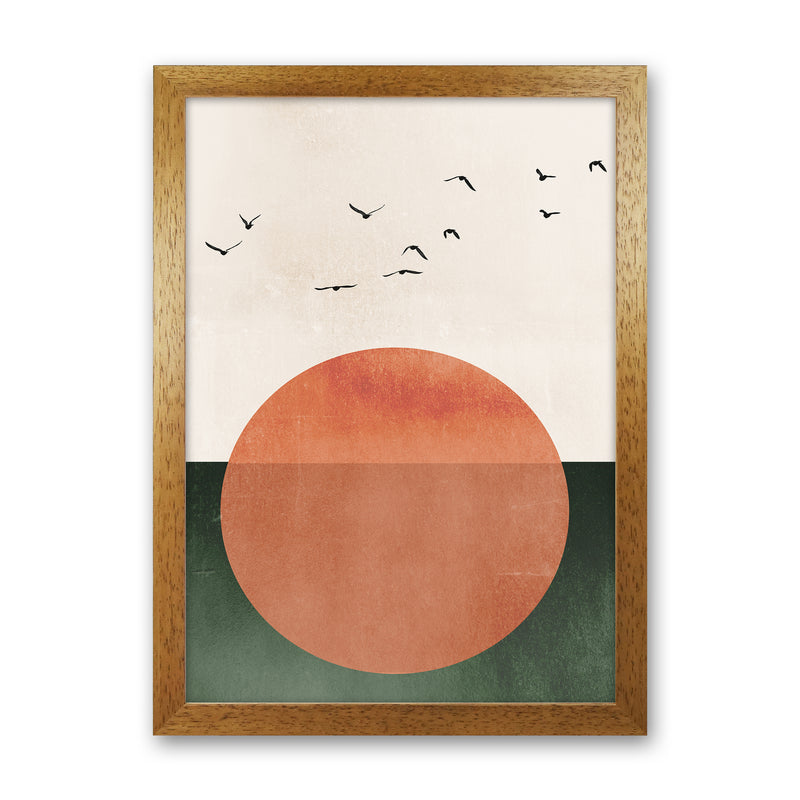 A Day At The Ocean  Modern Contemporary Art Print by Kubistika Oak Grain