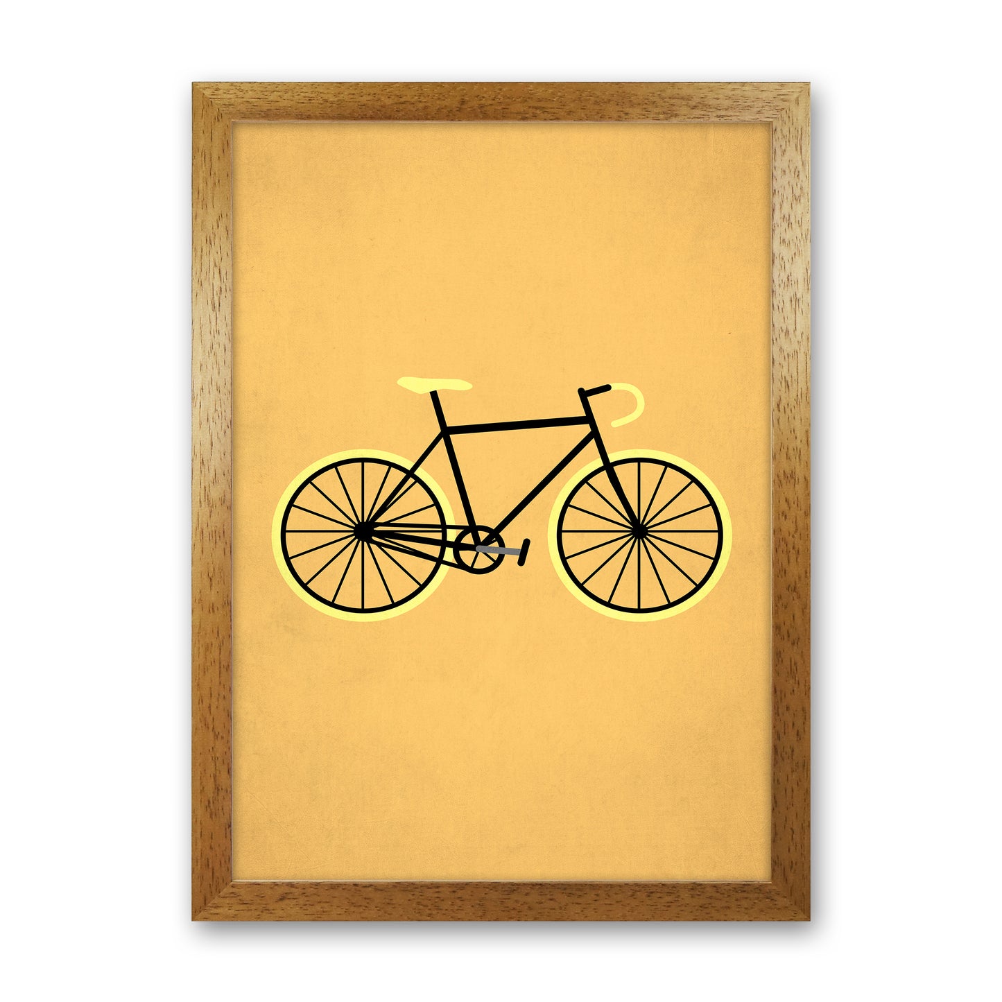 Bicycle Love Modern Art Print by Kubistika Oak Grain