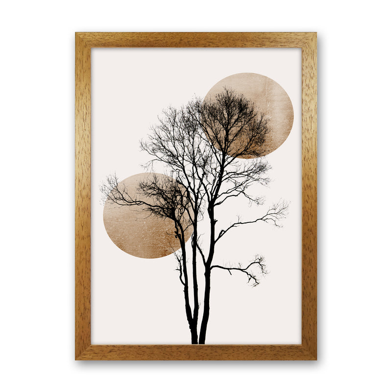 Sun and Moon hiding-GOLD Contemporary Art Print by Kubistika Oak Grain