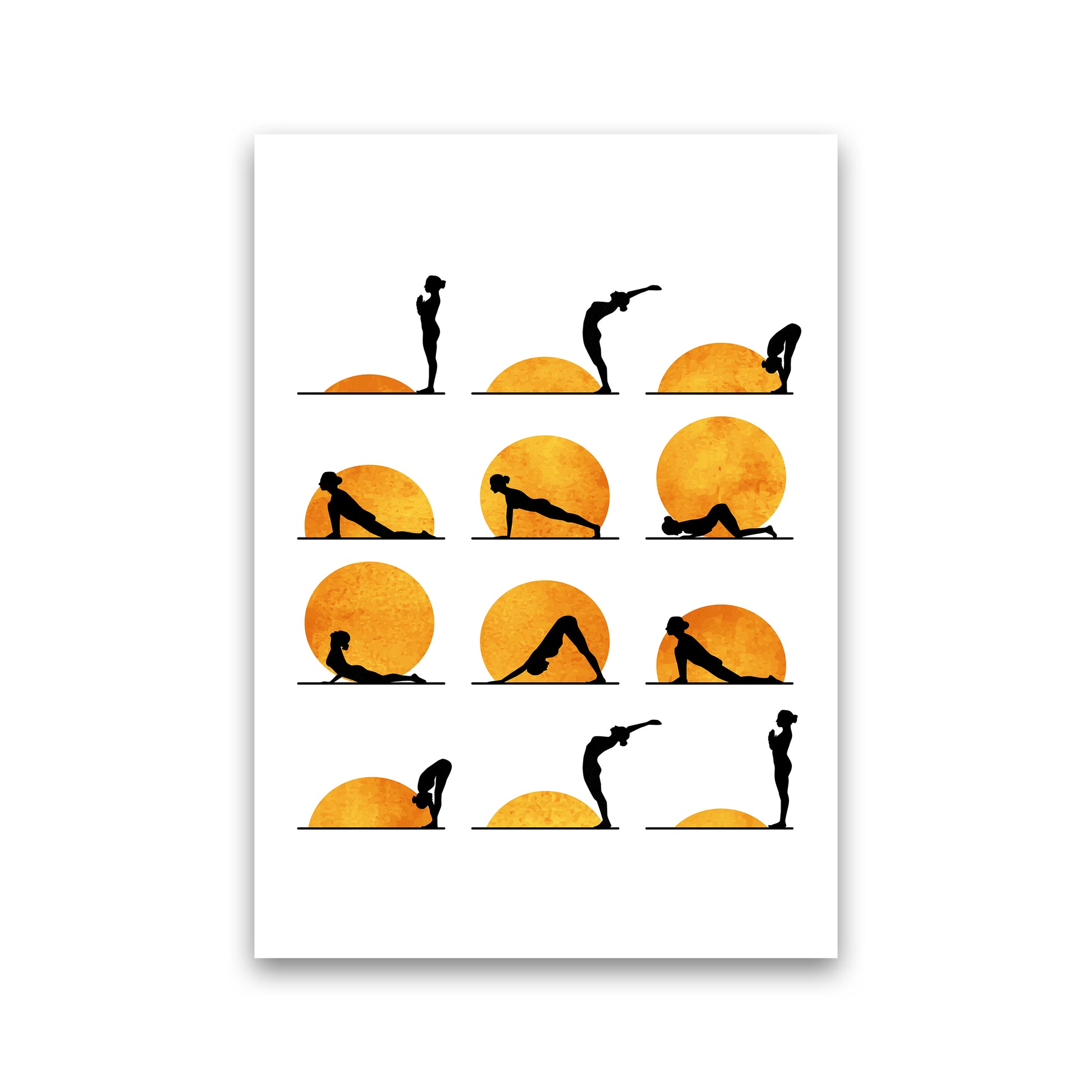 Yoga Sun Contemporary Art Print by Kubistika Print Only