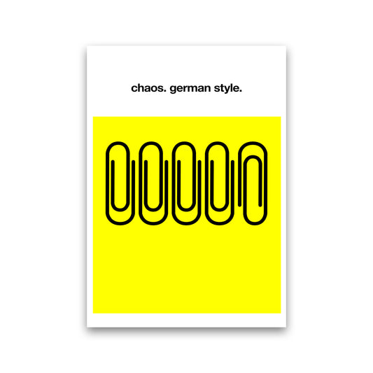 German Chaos Humour Quote Art Print by Kubistika Print Only