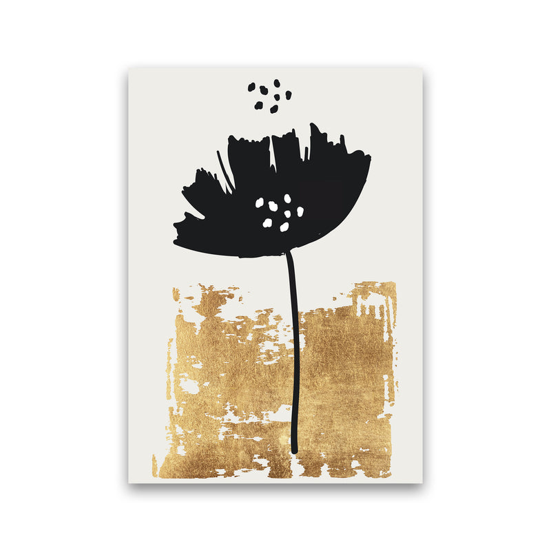 Black Poppy Floral Contemporary Art Print by Kubistika Print Only