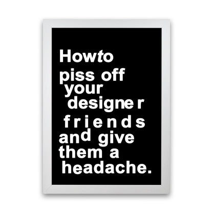 The Headache - BLACK Quote Contemporary Art Print by Kubistika White Grain