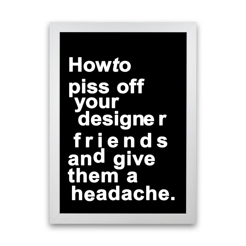 The Headache - BLACK Quote Contemporary Art Print by Kubistika White Grain
