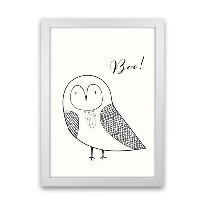 Boo Nursery Animal Art Print by Kubistika White Grain