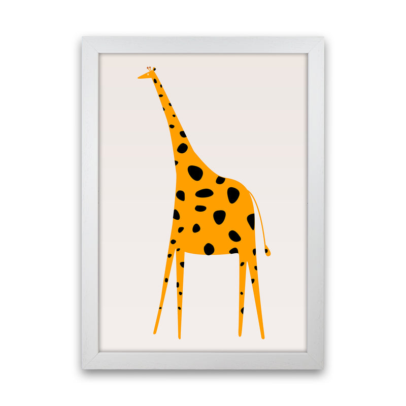 Cute Griraffe Nursery Art Print by Kubistika White Grain