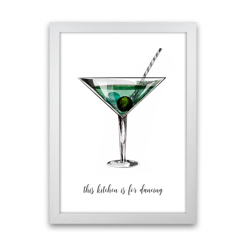 Kitchen Dancers Quote Contemporary Art Print by Kubistika White Grain