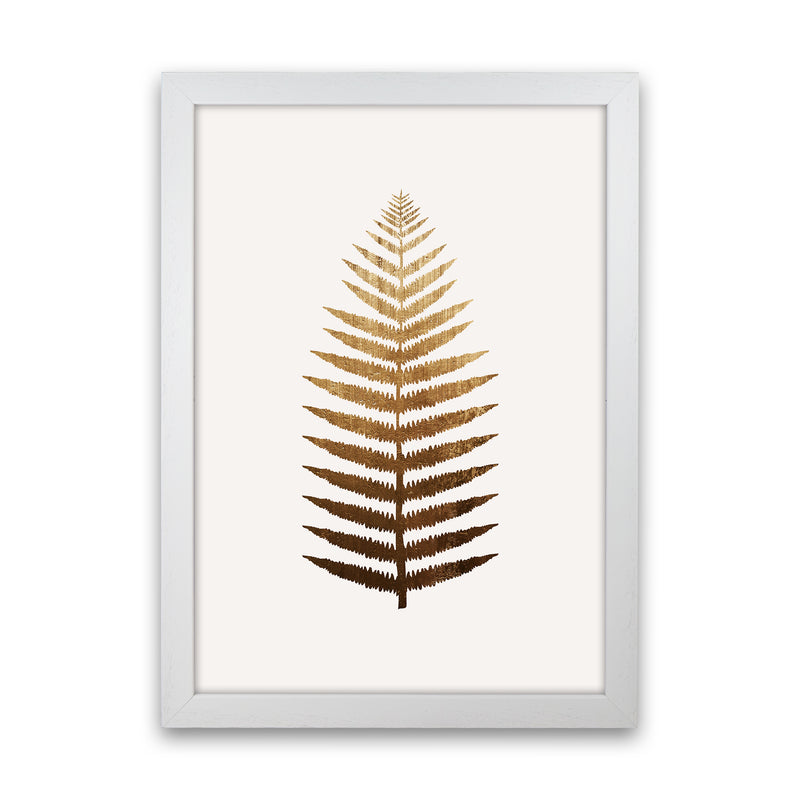 Golden leaf No Botanical Art Print by Kubistika White Grain