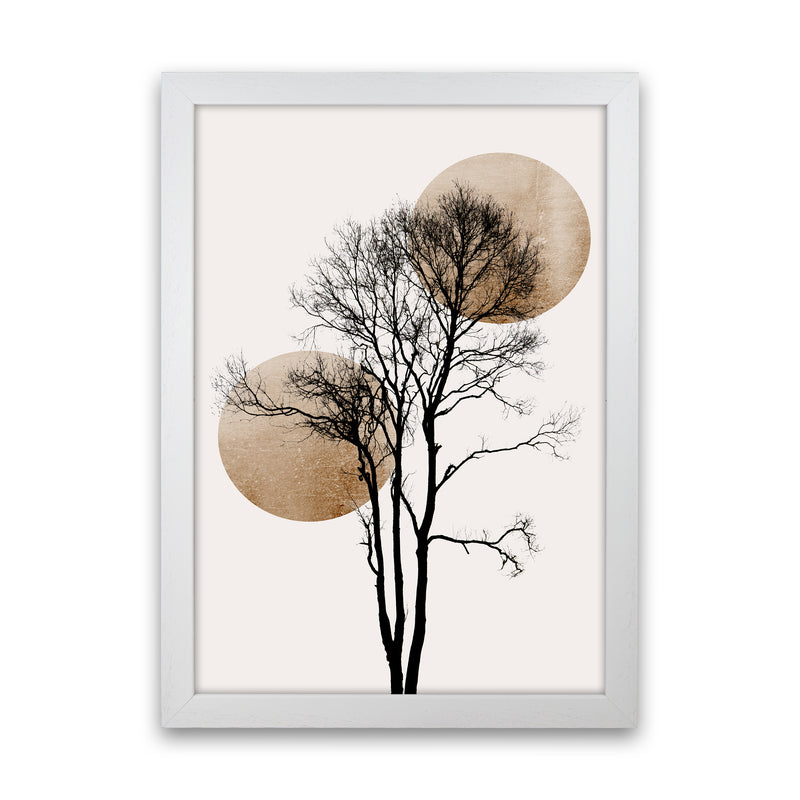 Sun and Moon hiding-GOLD Contemporary Art Print by Kubistika White Grain