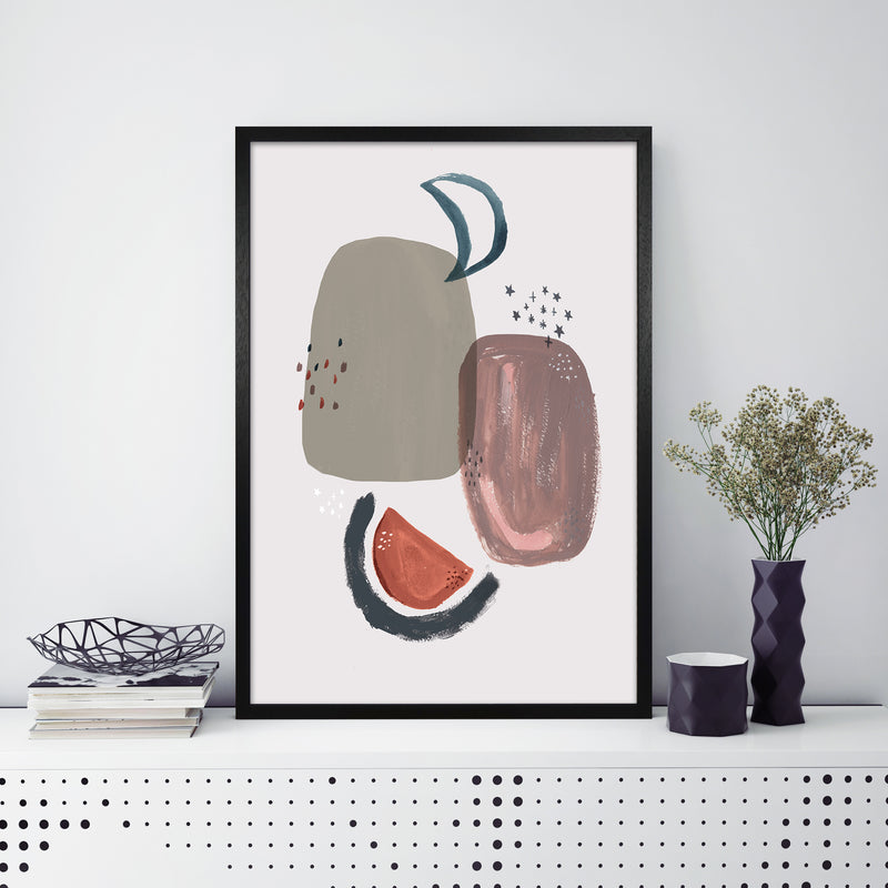 Laura Irwin Abstract Moon A1 Black with White Mount