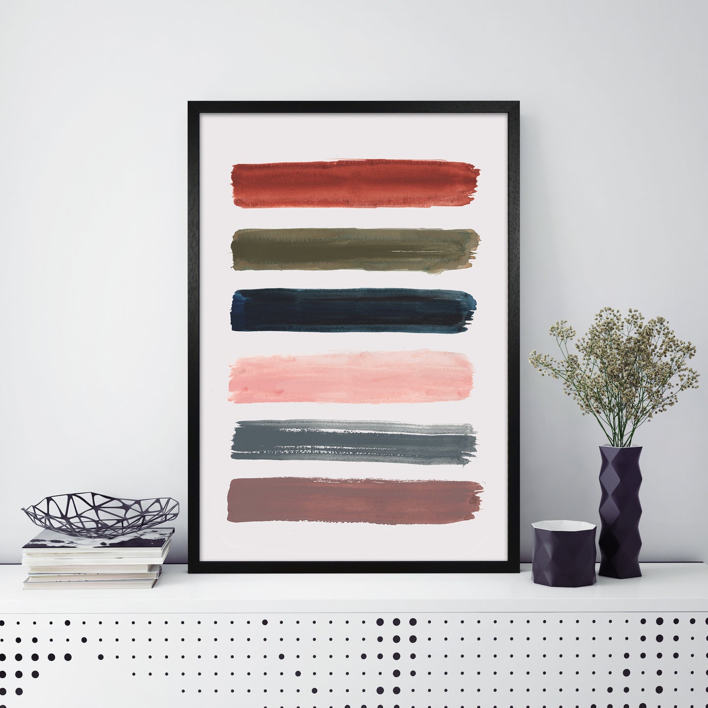 Laura Irwin Brush Strokes A1 Black with White Mount