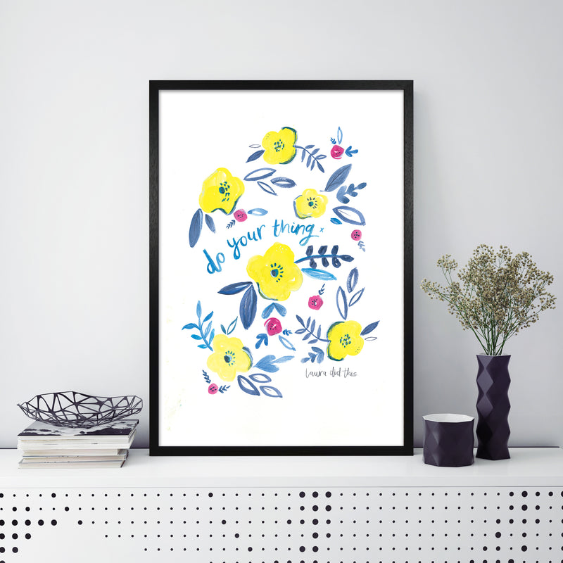 Laura Irwin Do Your Thing Floral A1 Black with White Mount