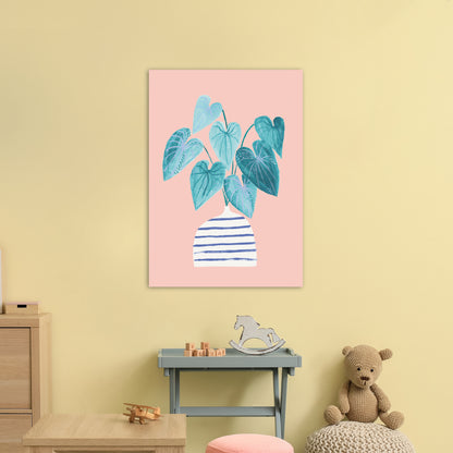 Minimal Houseplant Art Print by Laura Irwin A1 Black Frame