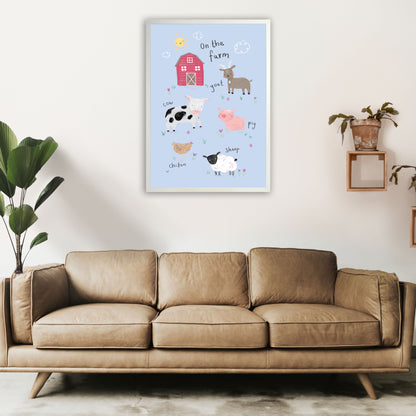 On The Farm  Art Print by Laura Irwin A1 Oak Frame