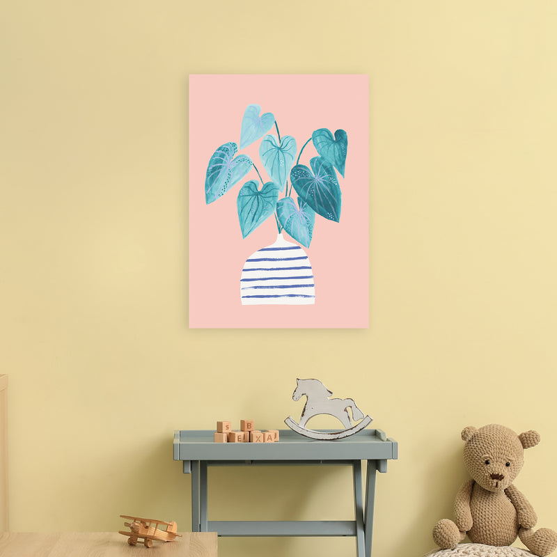 Minimal Houseplant Art Print by Laura Irwin A2 Black Frame