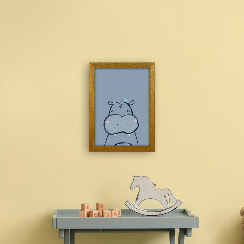Inky Hippo Animal Art Print by Laura Irwin A4 Print Only