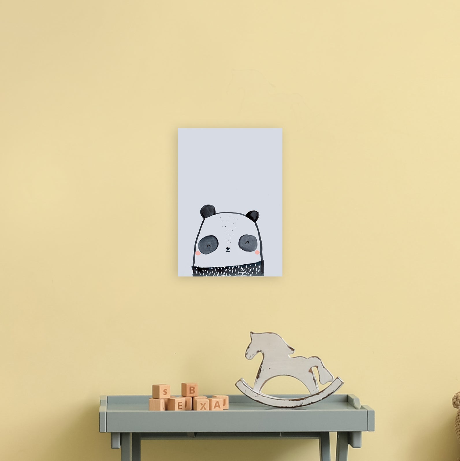 Panda Art Print by Laura Irwin A4 Black Frame