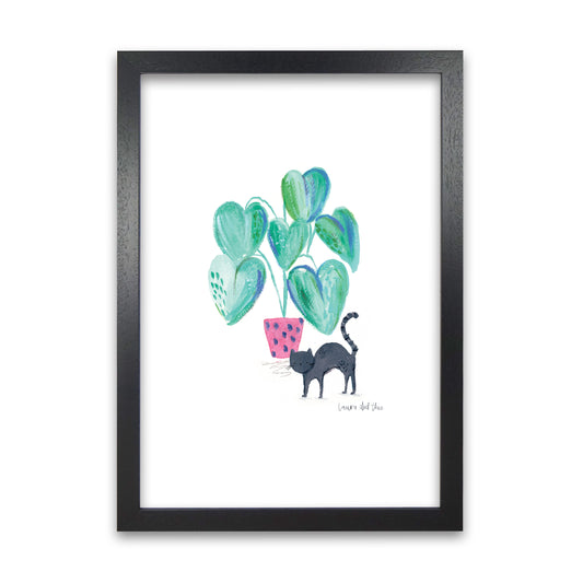 Laura Irwin Cat and Hpouse Plant A1 White with White Mount