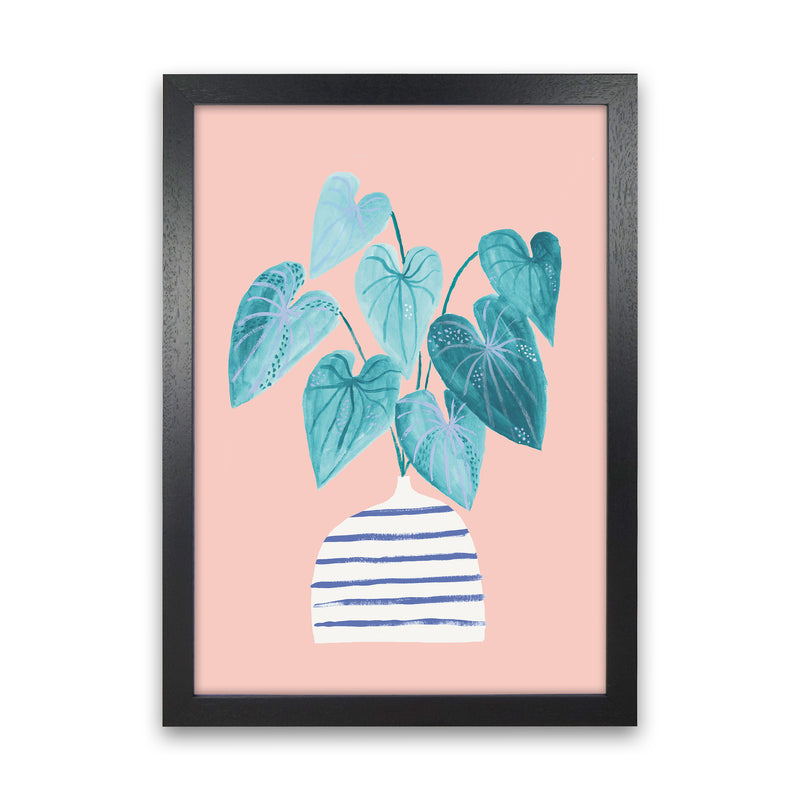 Minimal Houseplant Art Print by Laura Irwin Black Grain