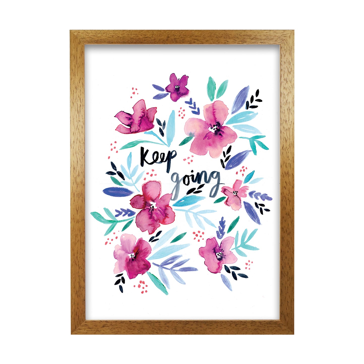 Laura Irwin Keep going floral A1 Print Only with White Mount