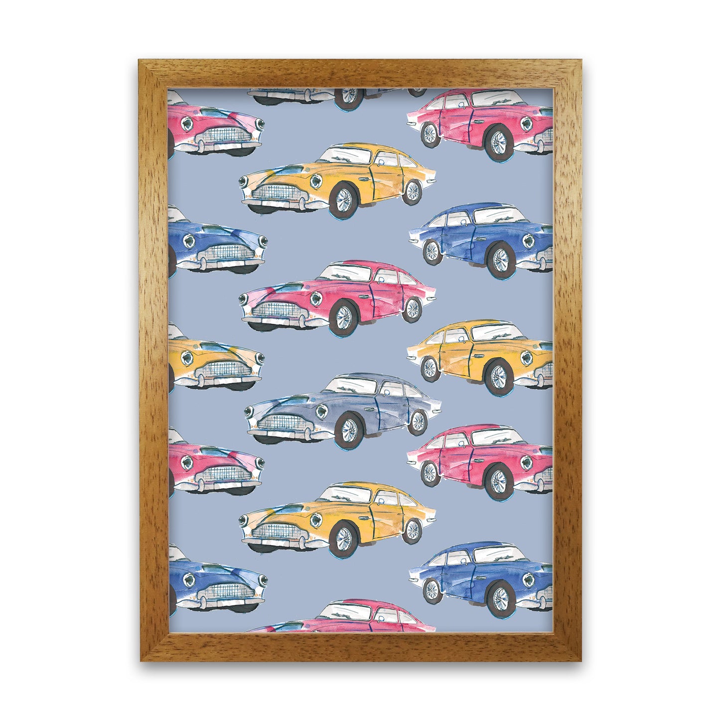 Laura Irwin Vintage Cars A1 Print Only with White Mount