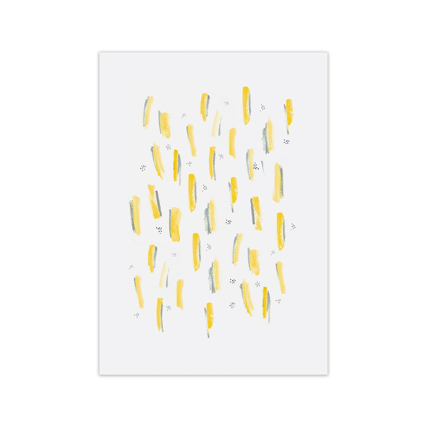 Laura Irwin Brush Strokes Mustard A2 Black with White Mount