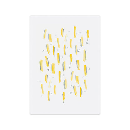 Laura Irwin Brush Strokes Mustard A2 Black with White Mount