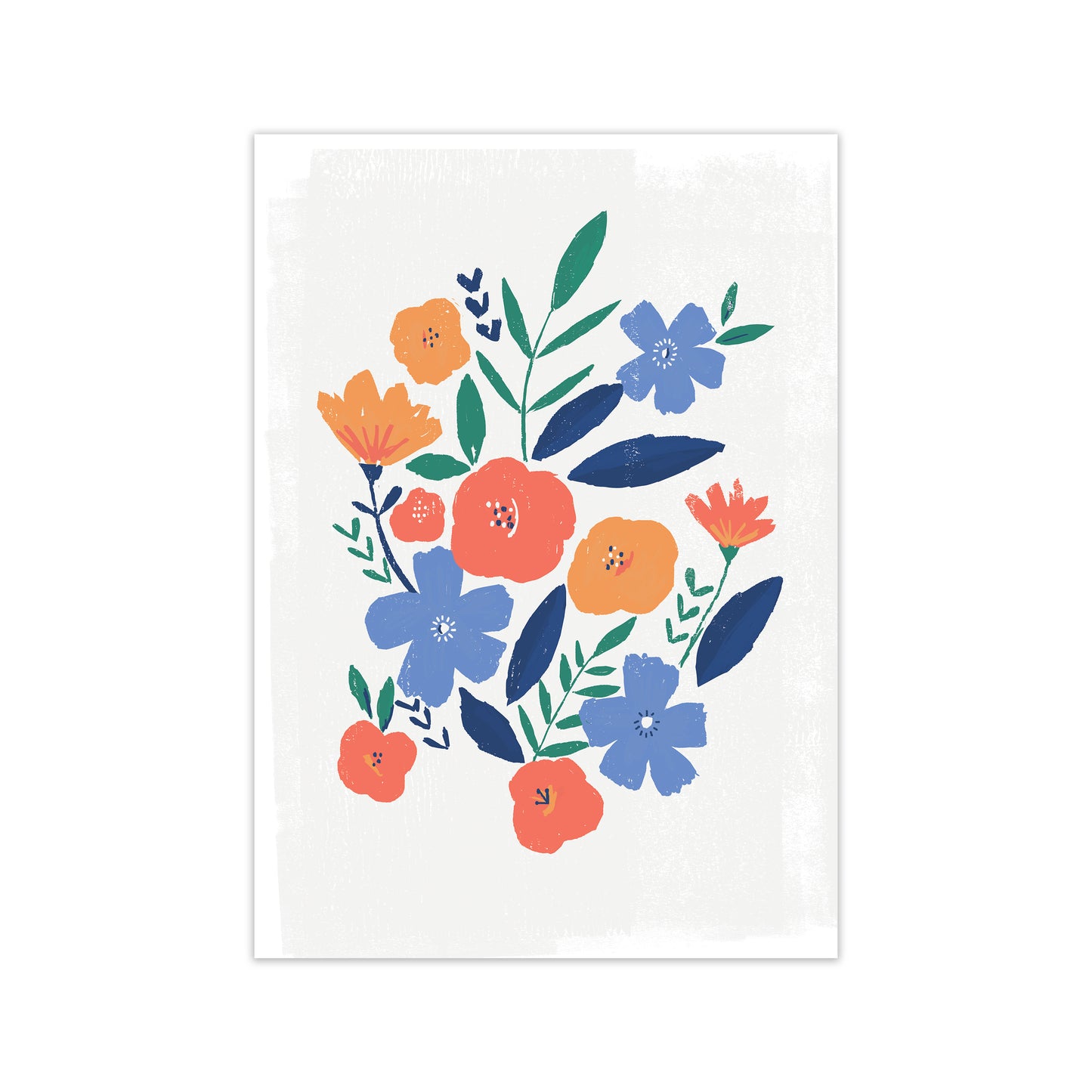 Laura Irwin Floral art print A2 Black with White Mount