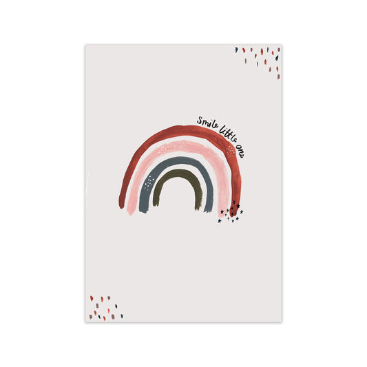 Laura Irwin Smile Litte One Rainbow Portrait A2 Black with White Mount