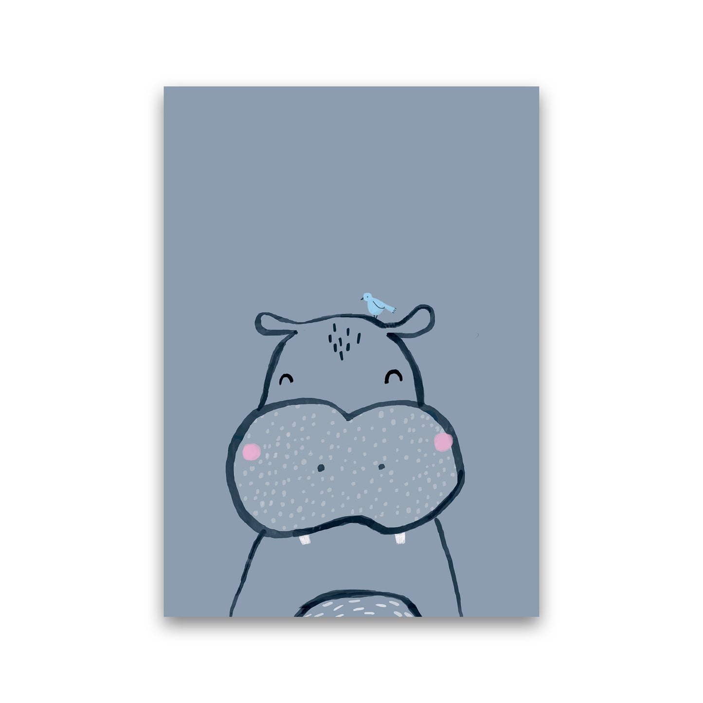 Inky Hippo Animal Art Print by Laura Irwin Print Only