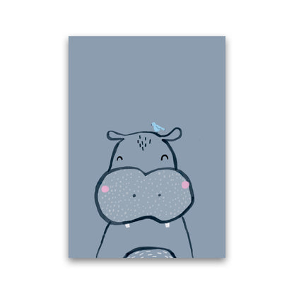 Inky Hippo Animal Art Print by Laura Irwin Print Only