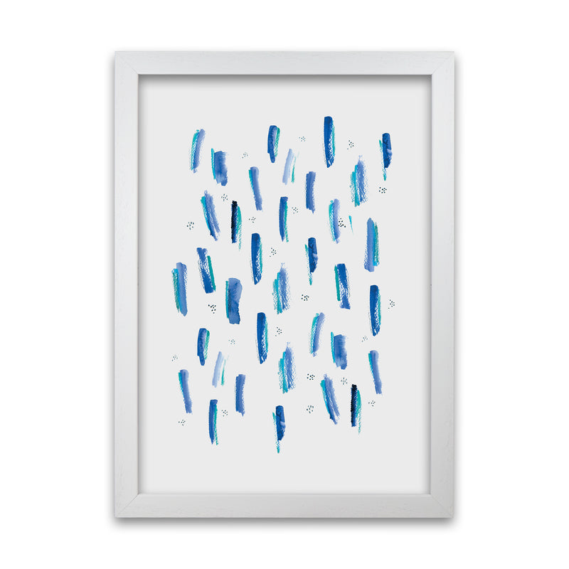Laura Irwin Brush Strokes Blue A1 Oak with White Mount
