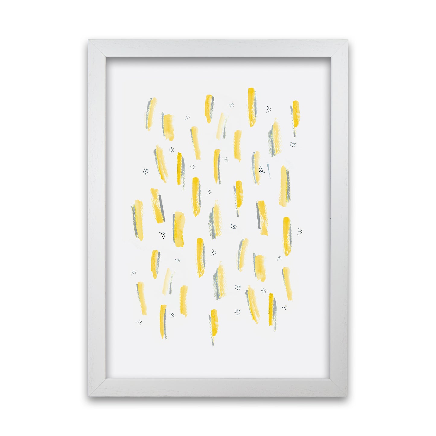 Laura Irwin Brush Strokes Mustard A1 Oak with White Mount