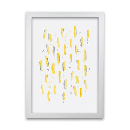 Laura Irwin Brush Strokes Mustard A1 Oak with White Mount