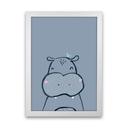 Inky Hippo Animal Art Print by Laura Irwin White Grain