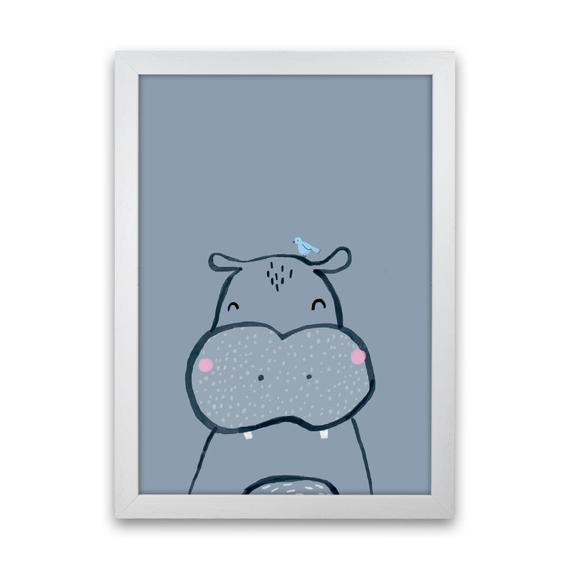 Inky Hippo Animal Art Print by Laura Irwin White Grain