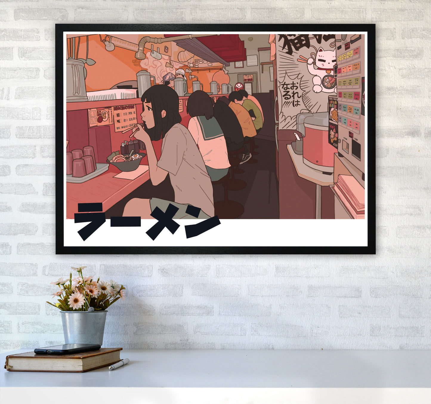 Ramen Art Print by Lucy Michelle A1 White Frame