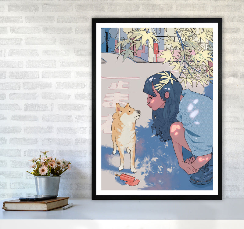 Shiba Art Print by Lucy Michelle A1 White Frame