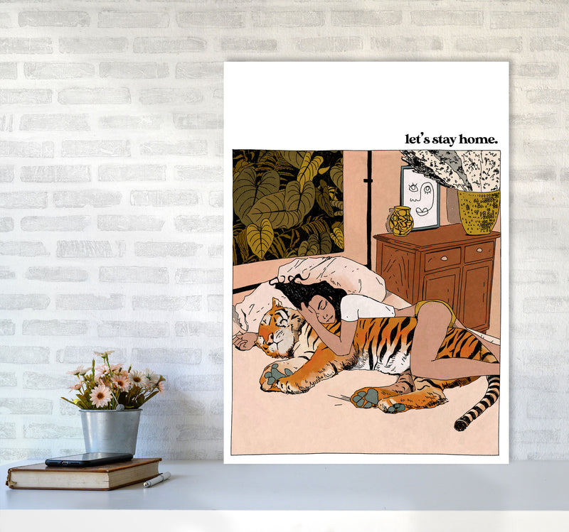 Stay Home Art Print by Lucy Michelle A1 Black Frame