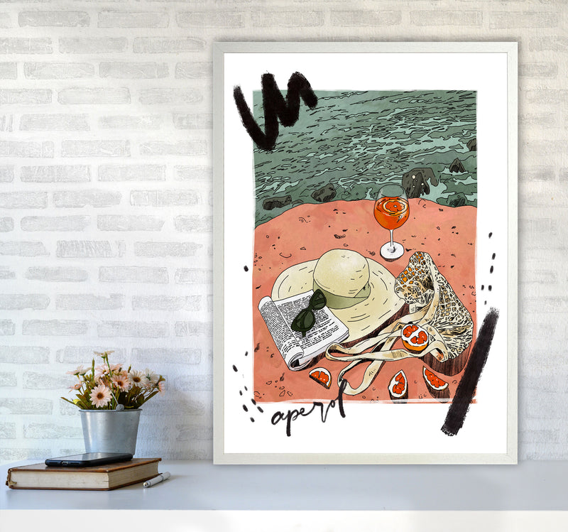 Aperol Art Print by Lucy Michelle A1 Oak Frame