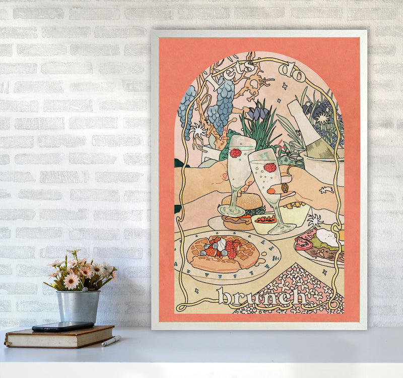 Lets Do Brunch Art Print by Lucy Michelle A1 Oak Frame