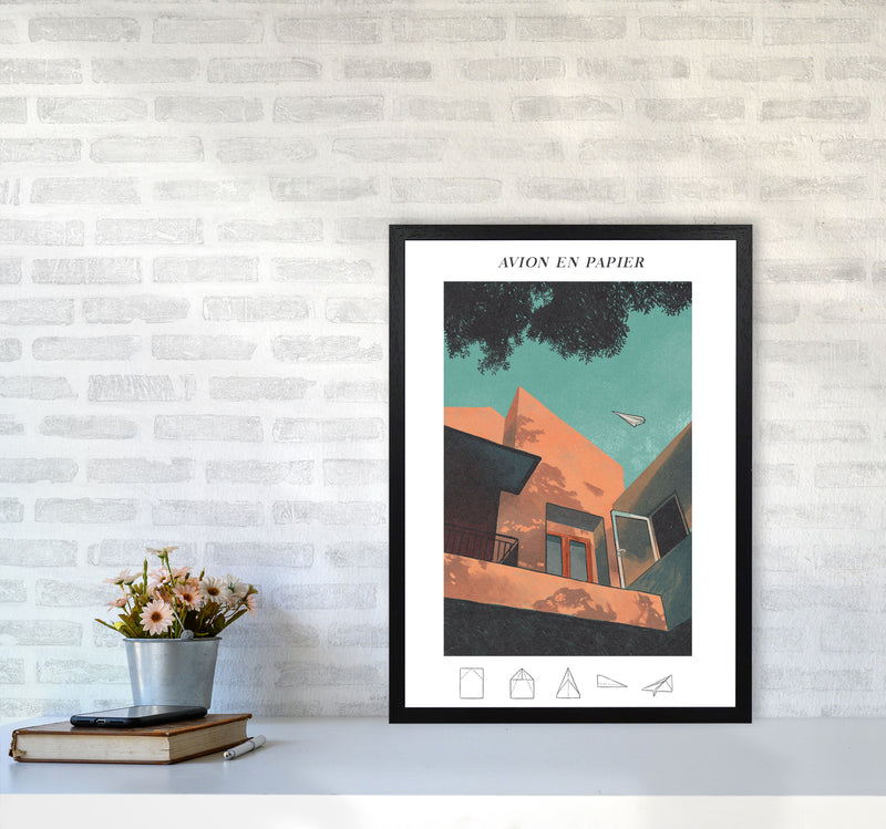 Avion En Papier Art Print by Lucy Michelle A2 White Frame