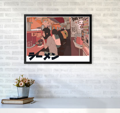Ramen Art Print by Lucy Michelle A2 White Frame
