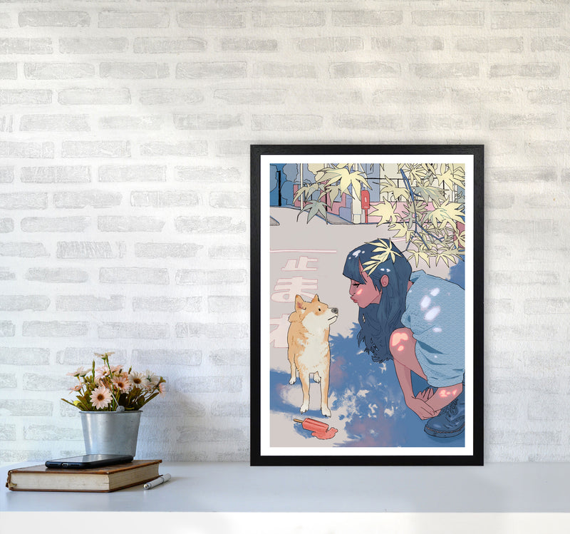 Shiba Art Print by Lucy Michelle A2 White Frame