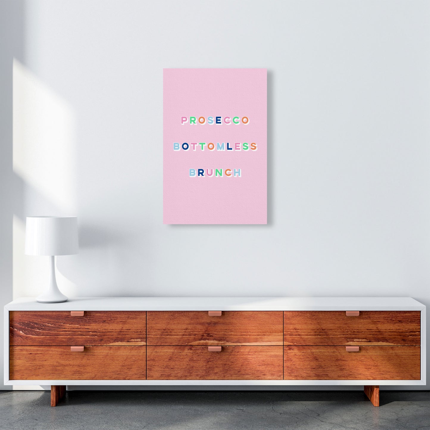 Prosecco Bottomless Brunch Art Print by Lucy Michelle A2 Canvas