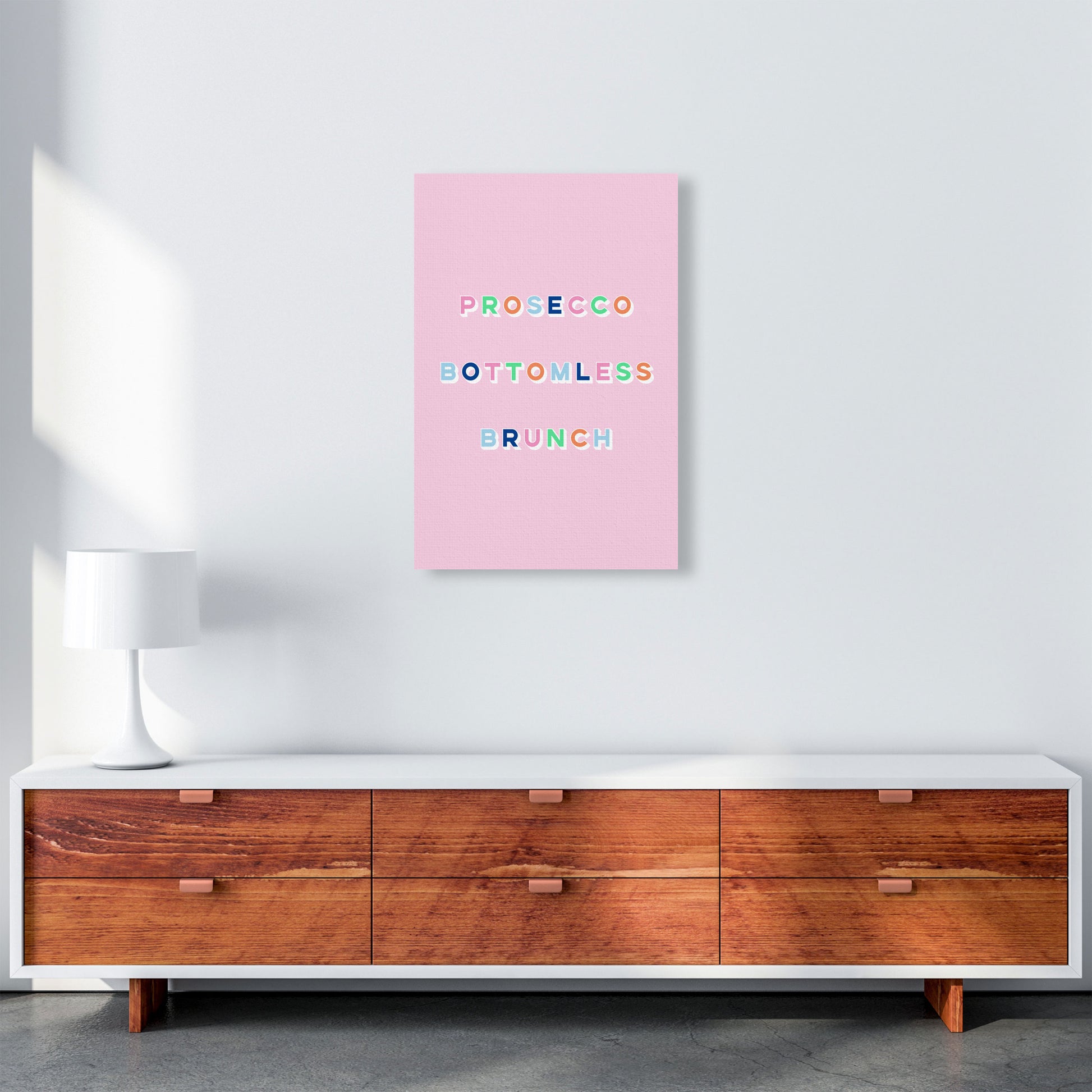 Prosecco Bottomless Brunch Art Print by Lucy Michelle A2 Canvas
